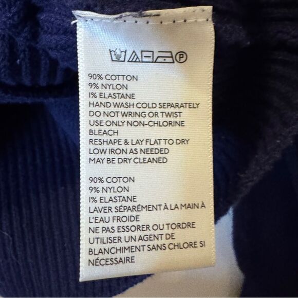 ANTHROPOLOGIE MOTH Long Sleeve Wrap Sweater Navy Blue Women’s Size Small - Picture 5 of 5